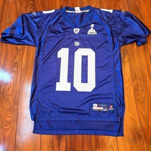 Reebok On Field Eli Manning New York Giants Super Bowl Jersey Men's Medium Blue
